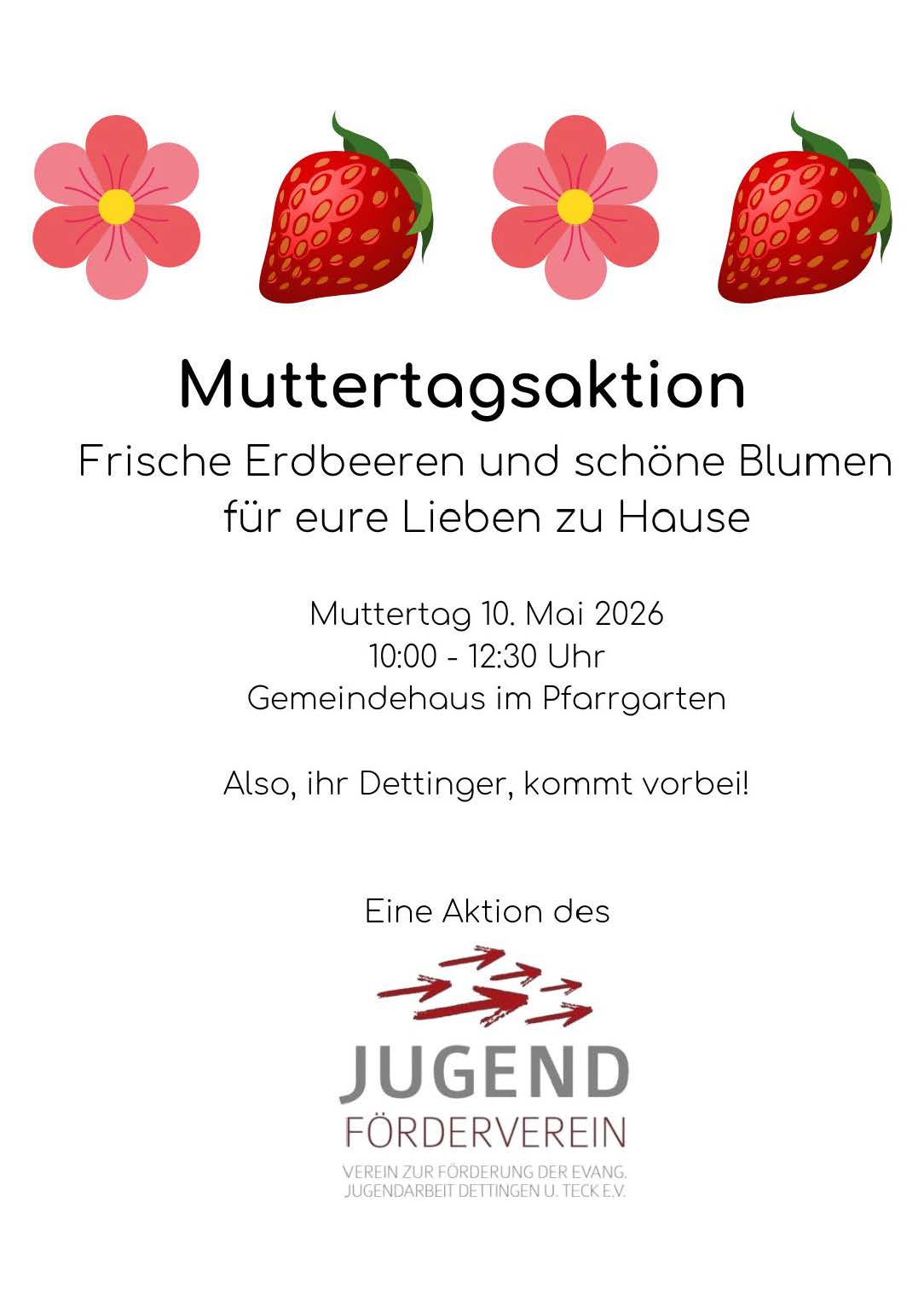Muttertagsaktion vom Jugend-Förderverein am Sonntag, 10. Mai 2026